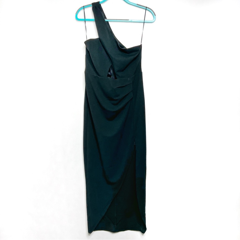 Olia Midi Asymmetrical One Strap Slit Dress